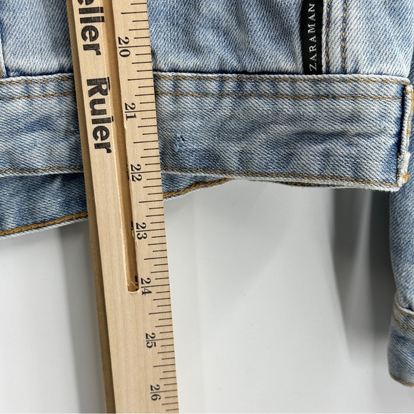 Zara Man Denim Collection Distressed Ripped Denim Jacket Open Holes - Picture 6 of 9